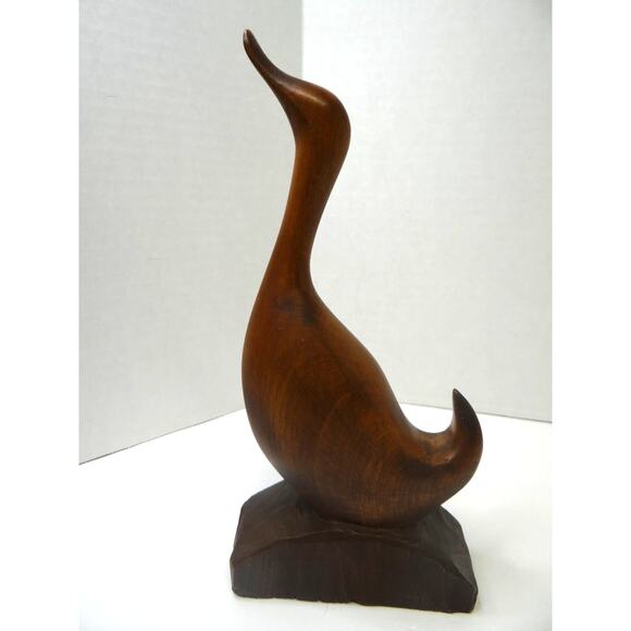 Hand Carved Wooden Folk Art Duck/Bird Sculpture  Figuerine, MidCentury Modern - Picture 1 of 5